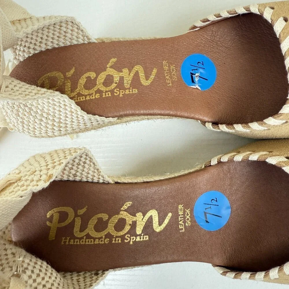 New Picon Suede Leather Lace Up Espadrille Wedge